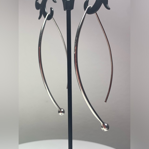 Silpada Vintage Sterling BALANCING ACT Ball Threader Earrings - Picture 4 of 15